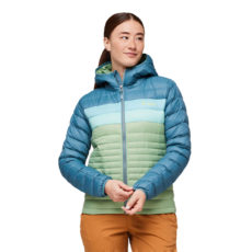 Cotopaxi Women's Fuego Down Hooded Jacket 2024 - Wine Stripes, Small at Northern Ski Works 1