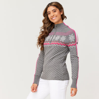 Krimson Klover Women's Snowhut Zip Neck Sweater at Northern Ski Works 1