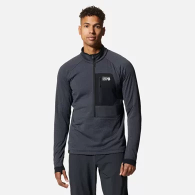 Mountain Hardwear Men's Polartec Power Grid Half Zip Jacket at Northern Ski Works 5