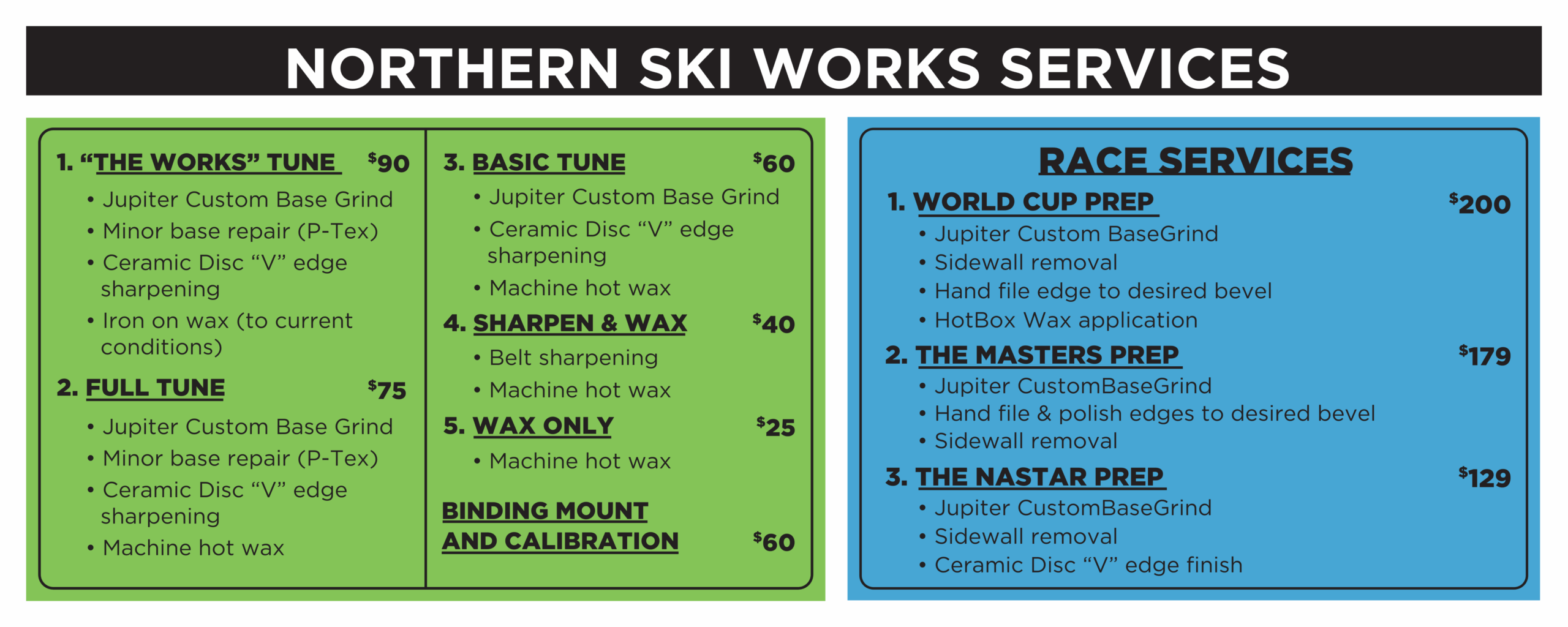 Services at Northern Ski Works