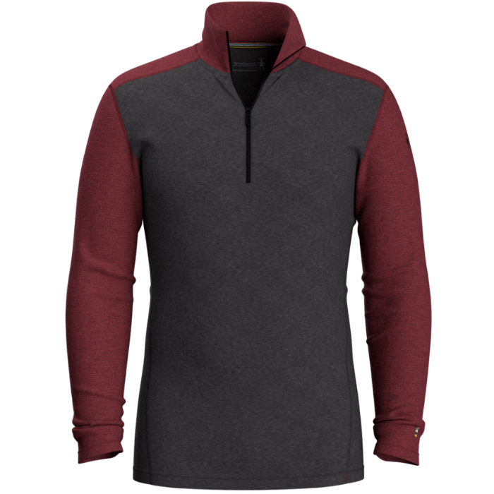 Mens-Classic-Thermal-Charcoal-Currant.png Smartwool Men’s Classic Thermal Merino Base Layer 1/4 Zip - Image 1